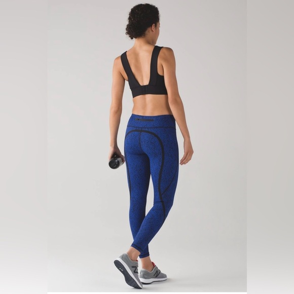 Lululemon On Track Tight Circuit Cerulean Blue Black / Black - Picture 3 of 13